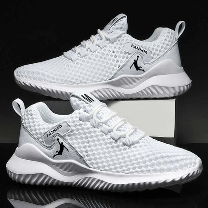 Zapatillas de running para hombre, blancas, ligeras y transpirables, perfectas para deportes en exteriores.