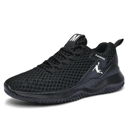 Zapatillas de correr para hombre, color negro, ligeras y transpirables, ideales para running. Diseño moderno y deportivo.