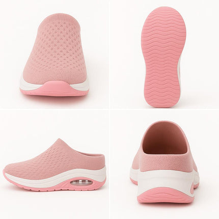 Zapatillas ergonómicas Luisa, color rosa, suela anti-impacto, diseñadas para mujeres, calzado cómodo diario.