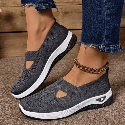 Zapatillas Merceditas Mujer Comfort Plus grises con suela anatómica y plantilla Ultra Confort Gel, diseño ergonómico.