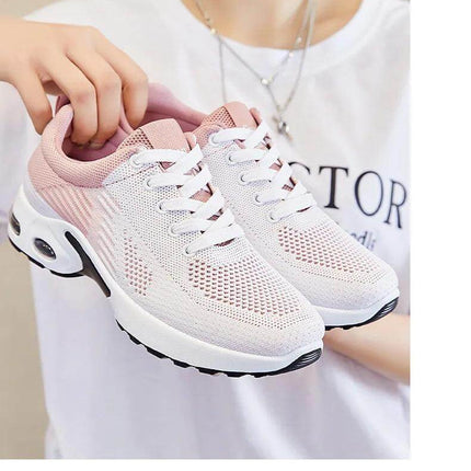 Zapatillas de verano para correr, transpirables, color blanco y rosa, diseño ergonómico, suela anti-impacto, mujer.