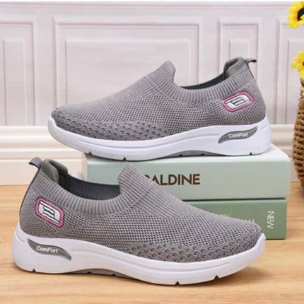 Zapato Marie Mujer en oferta, gris, tejido ergonómico, suela anti-impacto, calce cómodo, diseño moderno.